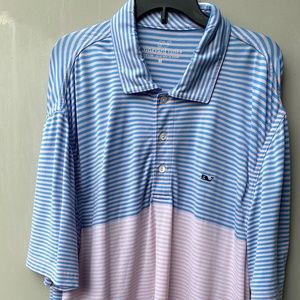 Vineyard Vines Men's Polo Size M BLUE/PINK/WHITE